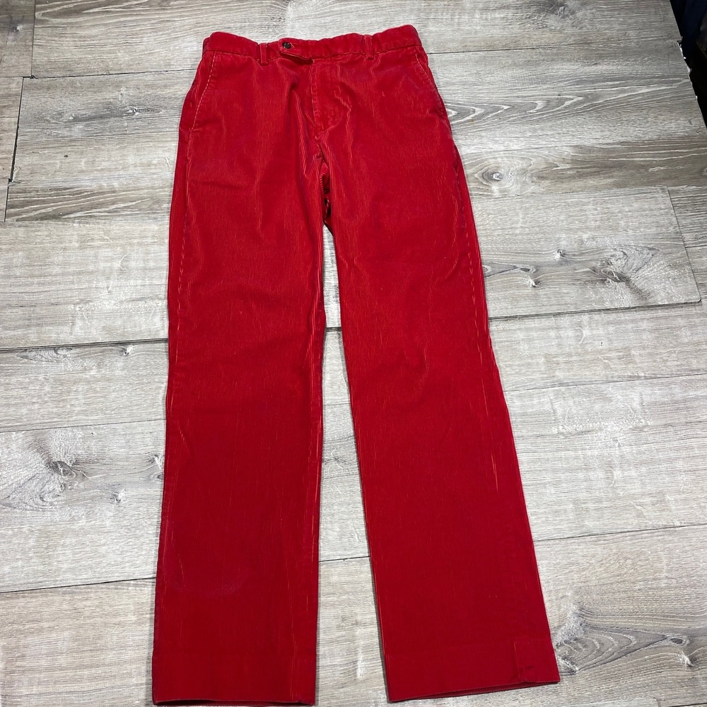 Vineyard Vines Red Corduroy‎ Pants Men Size 33x32 Straight Leg Casual